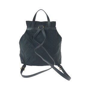 Prada Logo Backpack Nylon Plate Tessuto Black Triangle